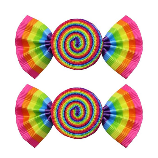 Valentine's Day Candy Rainbow Hair Clips Red Candy Hair Bow for Girls Hair Accessories for Women Child