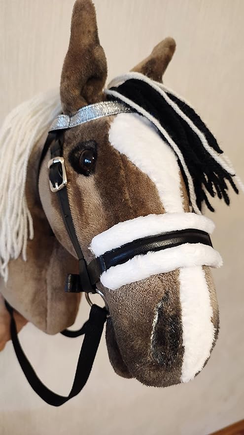 Brown Stick Hobby Horse A3 | Realistic Horse Head on Stick | Hobby Horse Whith Bridle