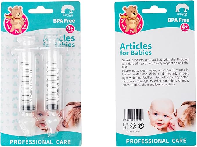Nose Irrigator for Kids, 4 Box (Pack of 8) Syringe Nasal Cleaner for Child's Sinus Congestion Relief, Anti-Backflow Nasal Washing Device for Babies & Toddlers