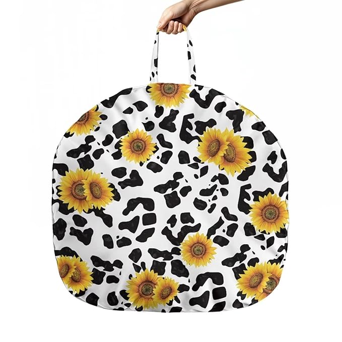Cow Stripes and Sunflower Baby Lounger Cover Lounger Cover for Boys Girls Comfy Fit Infant Lounger for Baby, Infant Removable Slipcover Stain Resistant and Scratch Resistant