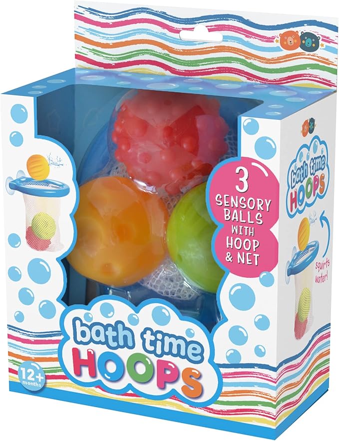 Buddy & Barney Bath Basketball Hoop for Kids | Bath Time Hoop and Balls Set | Bathtub Basketball Hoop for Toddlers | Set of 3 Soft Balls and Basketball Hoop with Strong Suction Cups for Shower Fun