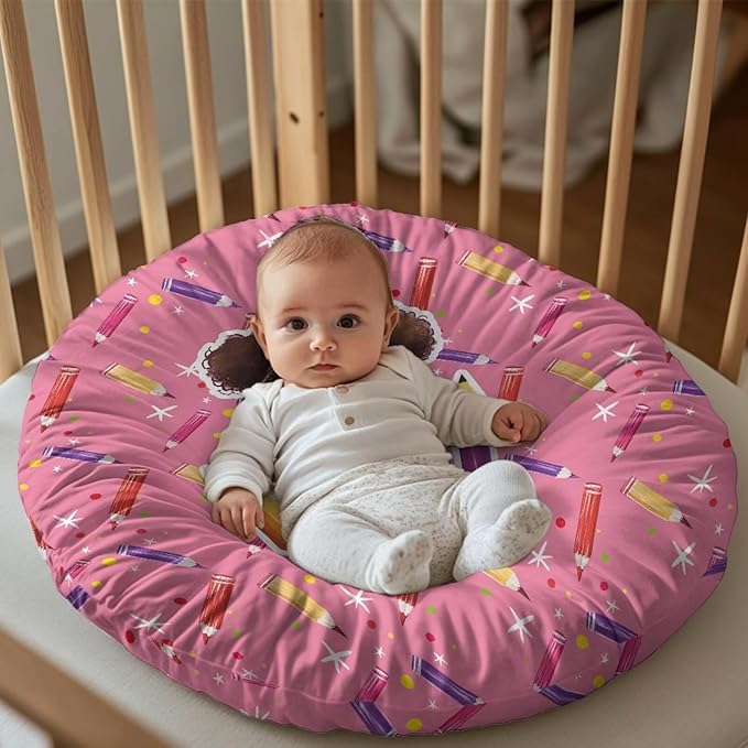 Newborn Lounger Cover, Soft Newborn Lounger Cover Removable Baby Lounger Cover Portable Infant Lounger Slipover Breathable Nest Pillow Cover for Boys Girls Pencil
