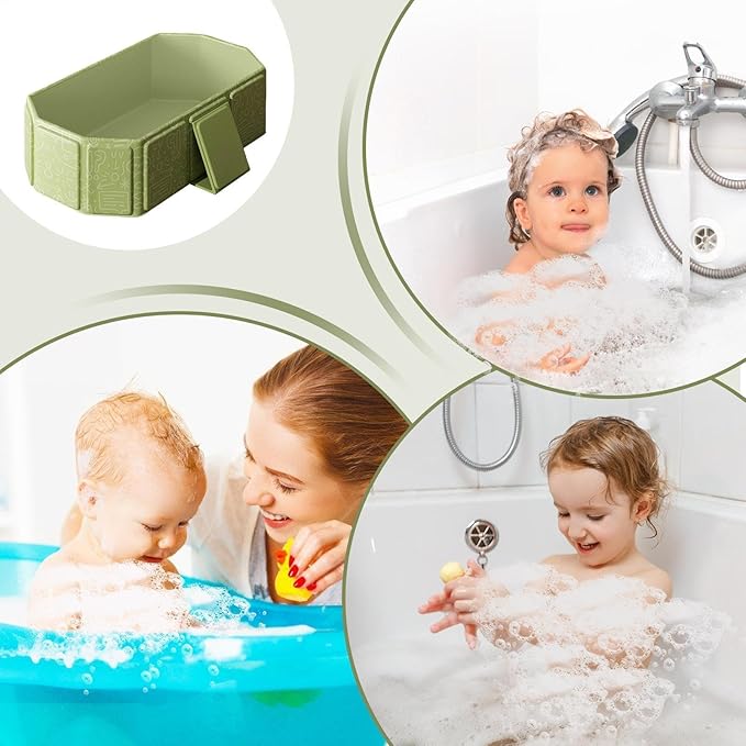 Baby Foldable Kids Bathtub for Infants to Toddler with Non-Slip Base,Easy Storage,Perfect for Small Spaces (White)