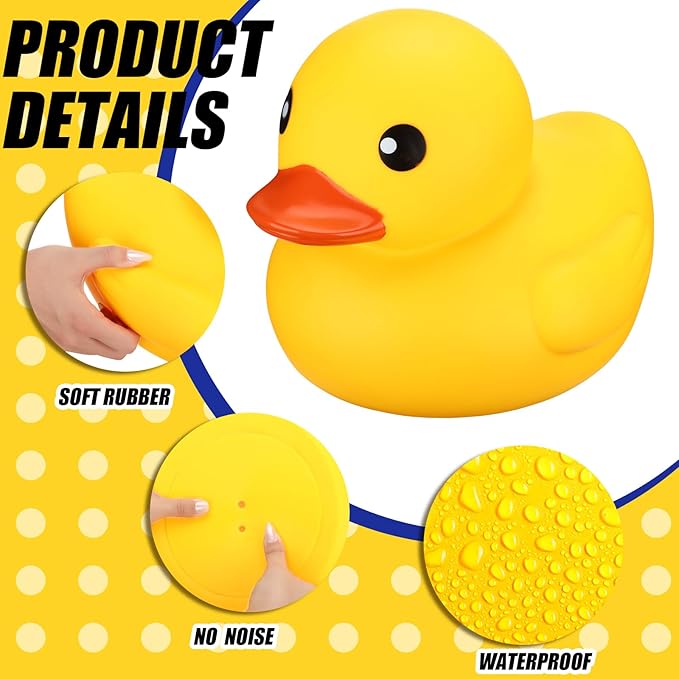 Leitee Yellow Jumbo Rubber Duck 13" Huge Large Giant Bath Rubber Duck Fun Gender Reveal Party Floating Pool Child Preschool Toddlers Bathtub Toy for Baby Shower Birthday Party Favors
