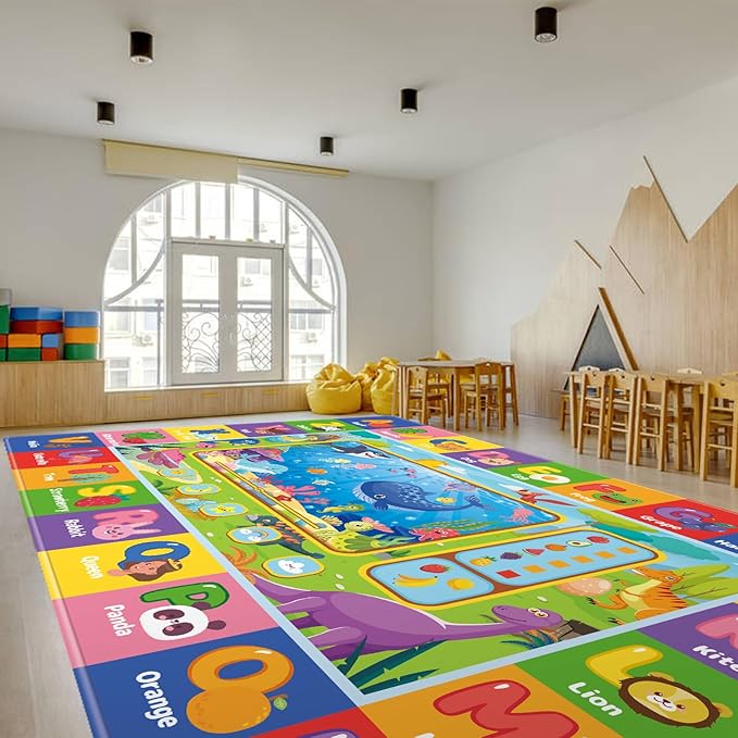 Baby Play Mat for Floor, Kids Rug Playmat Baby Crawling Mats Educational Tummy Time Mats Soft ABC Play Mat for Toddlers Infants Kids Rug for Playroom Classroom(110.2X78.7 INCH, Style 2)
