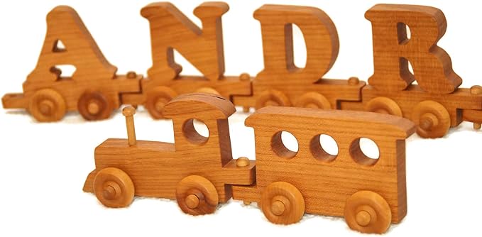 Personalized Wooden Letter Train Toy – Custom Name Train for Kids, Handmade Keepsake Gift for Birthdays, Easter Baskets, and Playrooms