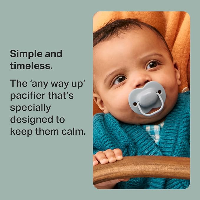 Tommee Tippee Ultimate Fit Newborn Pacifiers, 0-6 Months, Extra Air Holes, Symmetrical Nipple and Shield, 100% BPA Free Silicone, Dishwasher & Sterilizer Safe, Blue and Green, Pack of 6