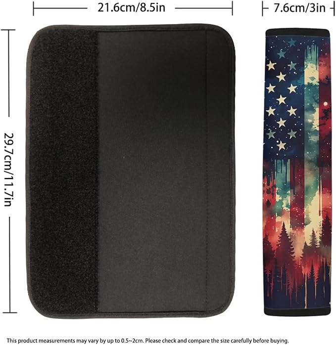 AFPANQZ American Flag Painting Car Seat Belt Pads Covers Harness Vehicle for Adults Kids 1 Pair/Set Safety Seatbelt Cushion Pad Cute Shoulder Straps Pads for Bags