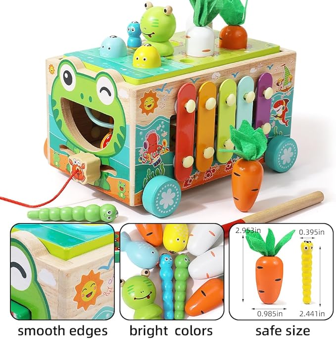 JAUNTY Toddler Wooden Montessori Toy for 1 2 3 Year Old Toys, Educational Stem Toy for Baby Boys Girls 18 Months+, Preschool Learning Fine Motor Skill First 1st Birthday Gifts for Kids Girl Boy 1-3