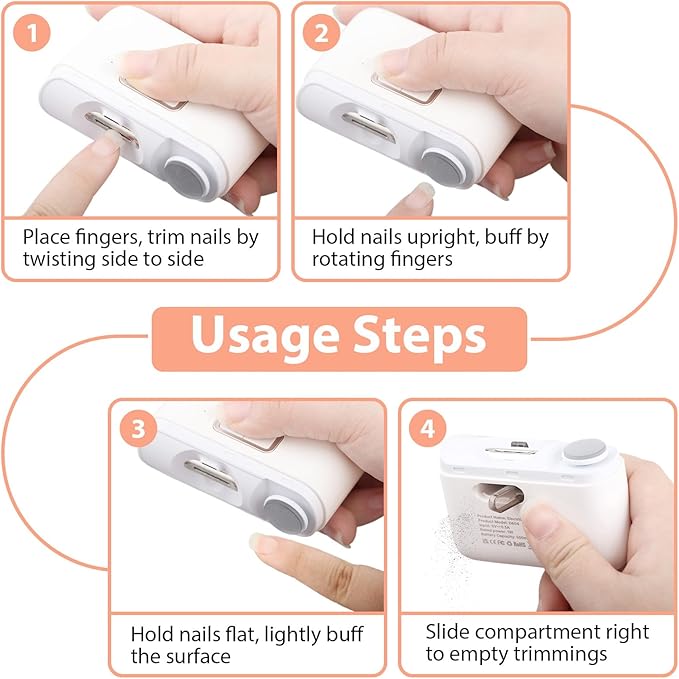 Electric Nail Clipper with LED Light, Rechargeable Automatic Nail Trimmer for Babies, Kids, Adults & Seniors, Quiet Safe Fingernail and Toenail Grooming Tool with Nail Storage Box