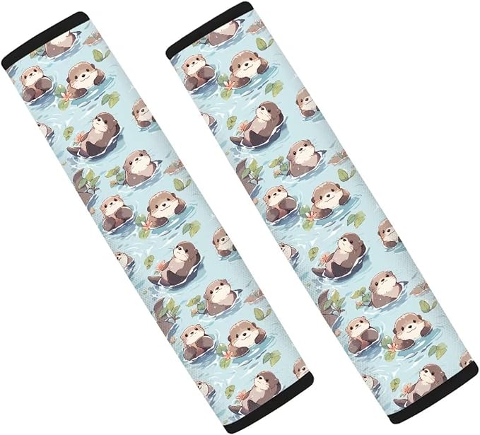 Seat Belt Cover Pad Cute Otter Car Seat Belt Shoulder Pad Seat Belt Shoulder Strap Pad Car Seat Belt Shoulder Protector Car Seat Shoulder Strap Pads 2 Pack Seat Belt Cover Car Accessories