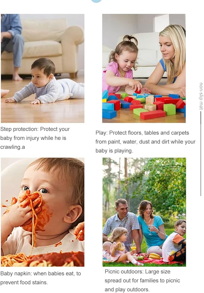 Hilitand Baby Folding Mat Play Mat Large Activity Mat Foam Playmat for Indoor Outdoor