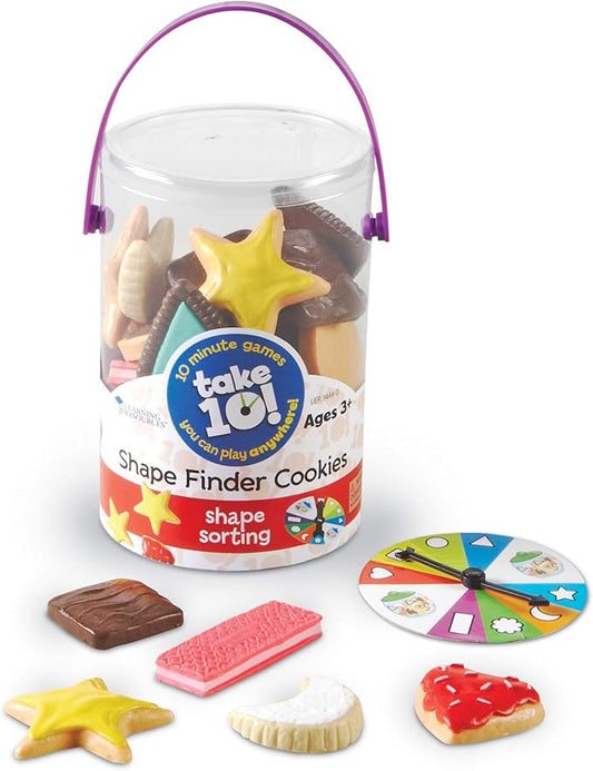 Learning Resources Take 10 Shape Finder Cookies, Early Vocabulary Skills, Gross and Fine Motor Skills, Ages 3 and Up