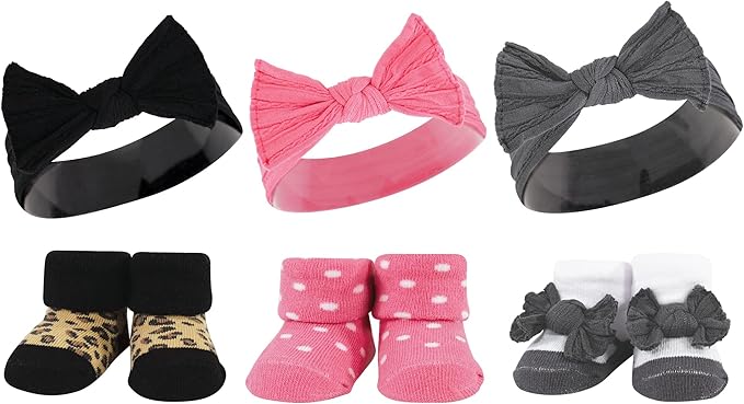 Hudson Baby Girl's Headband and Socks Giftset
