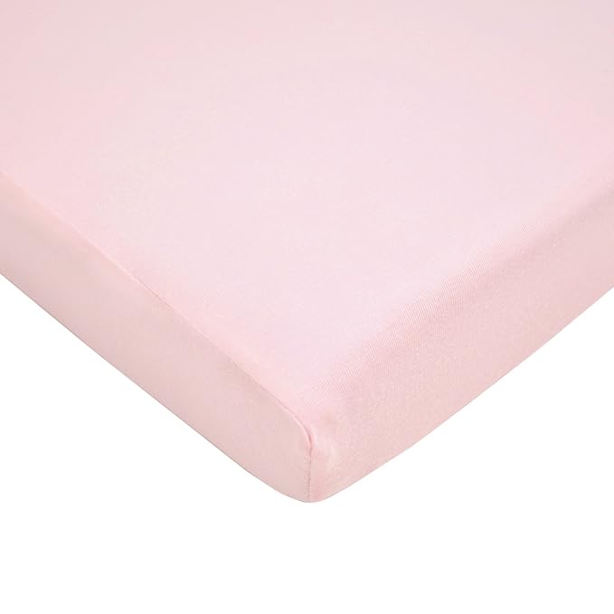 American Baby Company 100% Natural Cotton Fitted Pack and Play Sheet 39" x 27" - Soft & Breathable Pack N Play Sheet for Playpen, Playard & Mini Crib Mattress, Baby Pink, for Boys & Girls