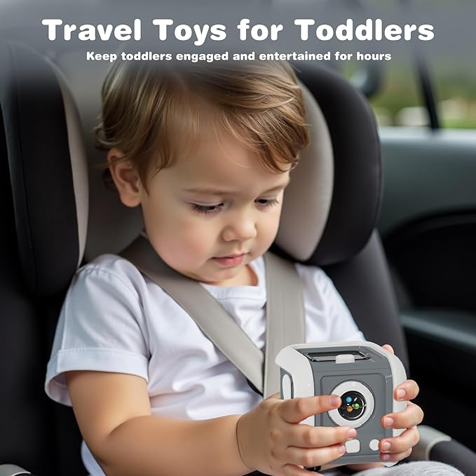 inzerwudi Montessori Toys for 1 Year Old Boy Gifts, Sensory Activity Cube with Light, Busy Board Travel Toy for Toddlers 1-3, Baby Educational Learning Gift for 1st Birthday