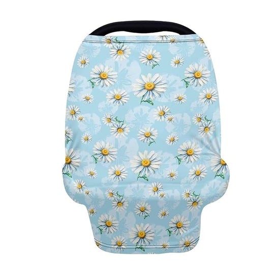 LedBack Floral Car Seat Covers Daisy Carseat Canopy for Babies Breastfeeding Covers, Boys and Girls Lightweight and Breathable Carseat Canopy