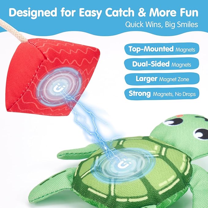 hahaland Bath Toys for Kids Ages 1-3 - Soft Magnetic Fishing Toys with Color Sorting Mesh, Mold Free Bathtub Shower Water Toy Toddler Educational Learning Bath Toys for 1 Year Old Boy Girl Gifts