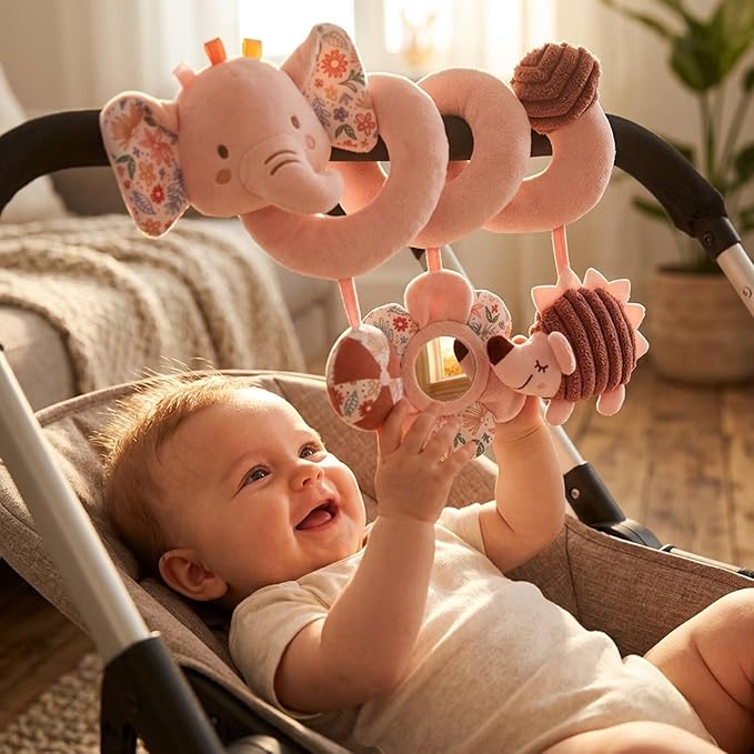 Multi-Use Baby Spiral Activity Toy – Spiral carseat Toy for Car Seat, Stroller,Play Gym, Keeps Baby Quiet, Easy Travel Solution