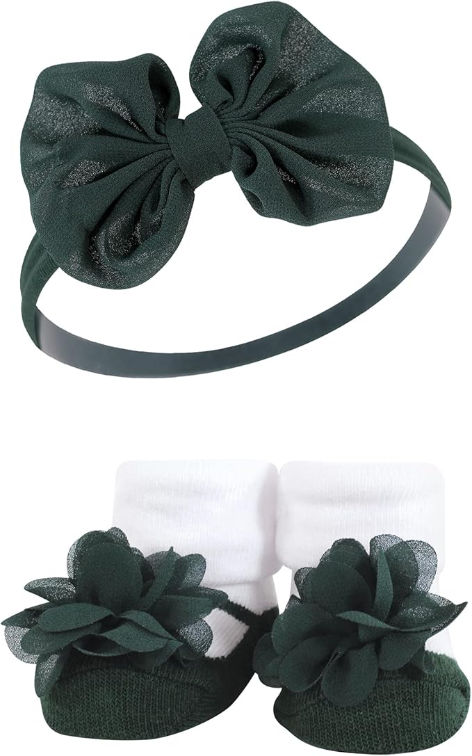 Hudson Baby Girl's Headband and Socks Giftset