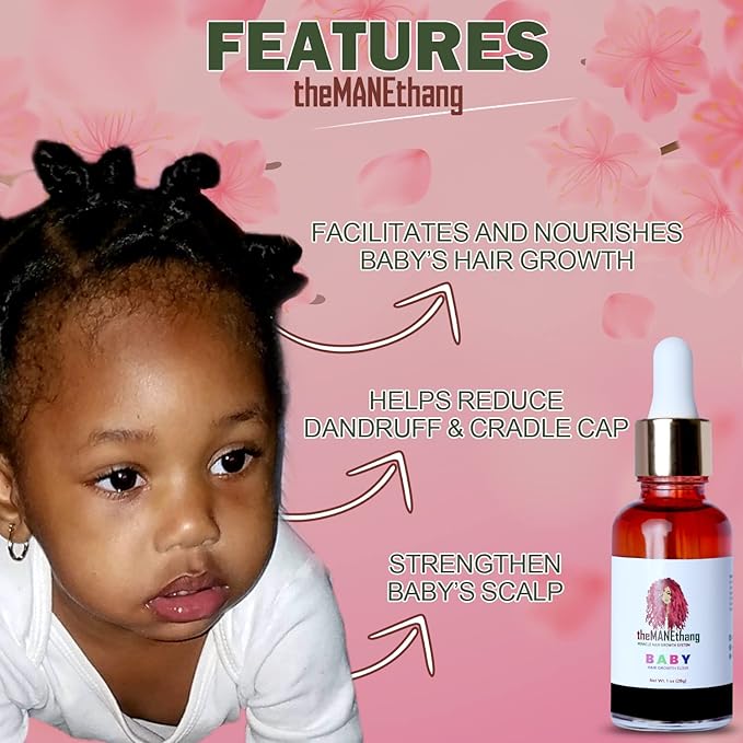 Baby Hair Growth Oil - Organic Newborn Oil with Coconut, Olive, Castor, and Tea Tree Oils