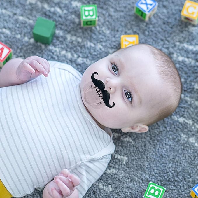 3pcs Mustache Pacifier, Gentleman Mustache Baby Pacifier, Pacifier 0-36 Months, Gift Pacifiers for Boys and Girls