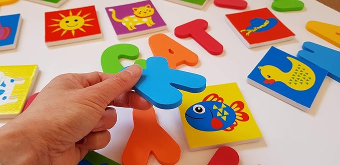 Buddy & Barney Bath Toy Stickers - Bath Alphabets and Animals Learning Stickers for Kids | 38 Pieces Spell & Learn Foam Bath Toys with Storage Bag for Kids with Mesh Storage Bag