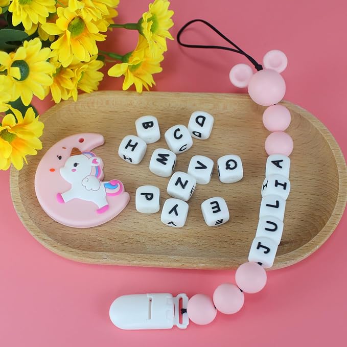 Personalized Pacifier Clip with Name, Customized Pacifier Clip with Name for Baby, Pacifier Holder with Cute Mouse Head