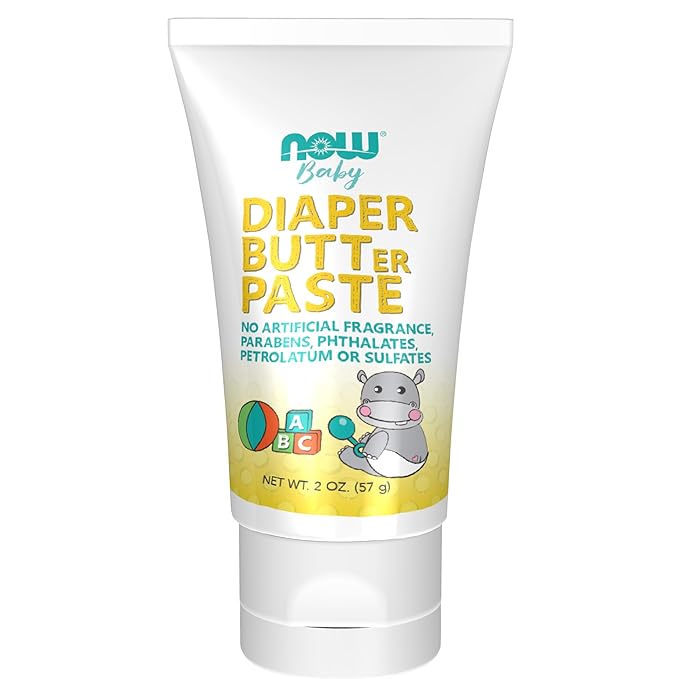 NOW Foods Baby, Diaper Butter Paste, Fragrance Free, No Artificial Fragrance, Parabens, Phthalates, or Petrolatum, 2-Ounce