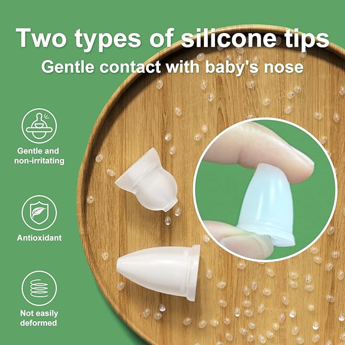 Nasal Aspirator for Baby,Manual Anti-Reflux Nose Cleaner for Newborns Soft Silicone Tips Baby Nose Sucker with Storage Box & Booger Clip