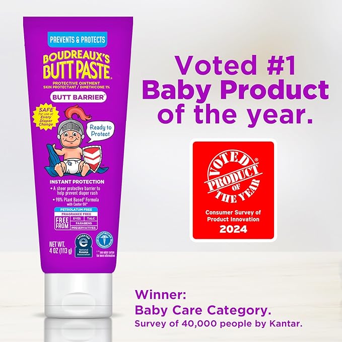 Boudreaux's Butt Paste 4oz Butt Barrier Ointment and 14oz jar Max. Strength Diaper Rash Ointment