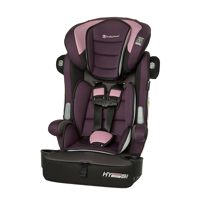 Baby Trend Hybrid SI 3-in-1 Combination Booster Seat, Dash Orchid – Side-Impact Protection, 3-Stage Growth Design, Adjustable Headrest, Cushioned Comfort
