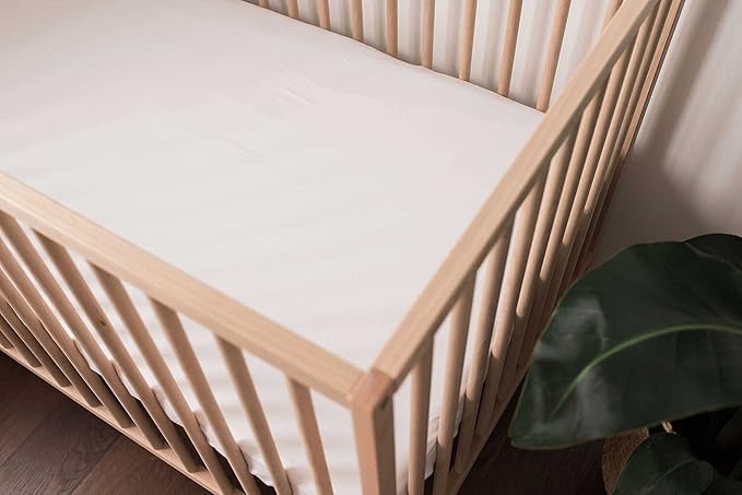 SheetWorld Baby Fitted Bassinet Sheet Fits Nuna Mixx 12 x 29 inches, 100% Cotton Jersey Hypoallergenic Sheet, Unisex Boy Girl, Organic White, Made in USA