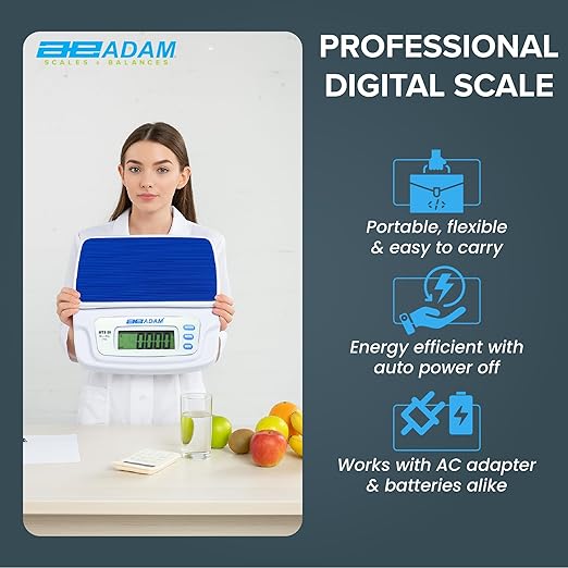 Adam Equipment MTB Baby & Toddler Digital Scale for Babies, Toddlers, Small Pets, Detachable Ergonomic Cradle, Non-Slip Mat, Easy to Use, MTB 20, Weighs up to 44lbs / 20kg