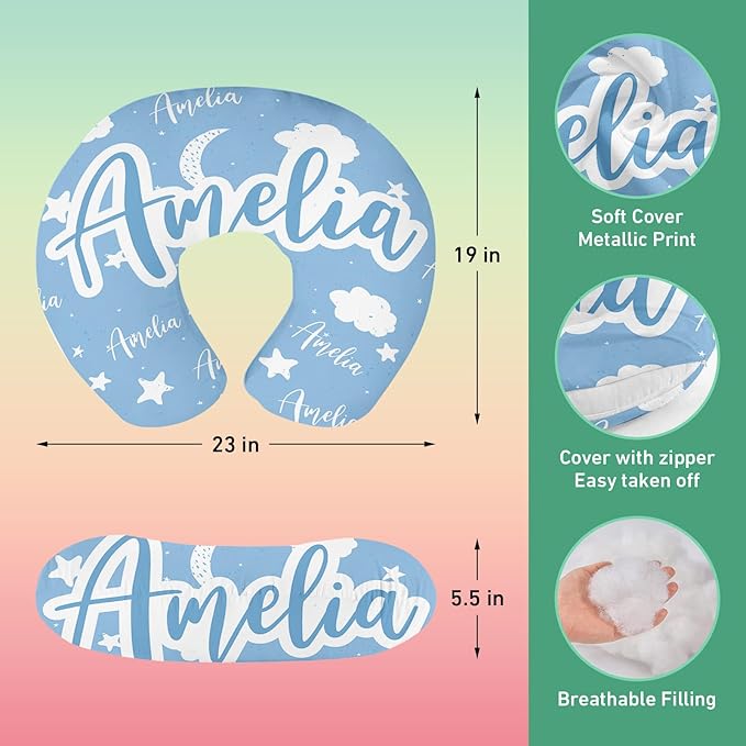 Custom Car Seat Covers for Babies - Breathable Baby Car Seat Cover for Girls Boys, Kick-Proof Newborn Carrier Light Blue Star Canopy Stretchy Stroller Cover for 4 Seasons