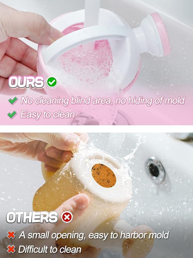 Small Bath Toys for Toddlers Age 1-3 - Super Easy to Clean Water Table Toys, Baby Bath Tub Swimming Pool Beach Toy Accessories for Fun Tactile Training Newborn Gifts, 3 Pack (Pink)