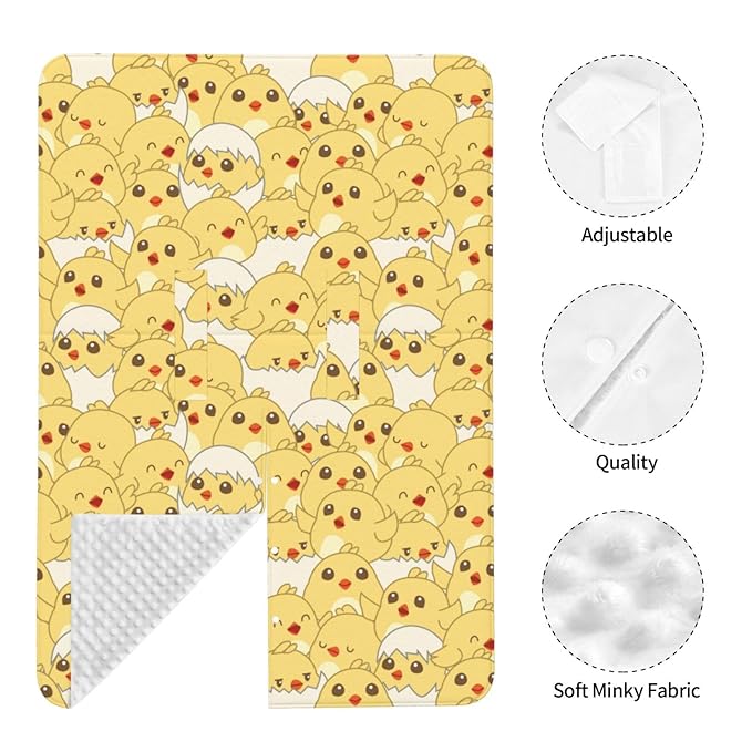 Cute Little Yellow Chicken Baby Car Seat Canopy Nursing for Breastfeeding Multi-Use Infant Stretchy Carrier Carseat Winter Cover for Newborn Girls Boys