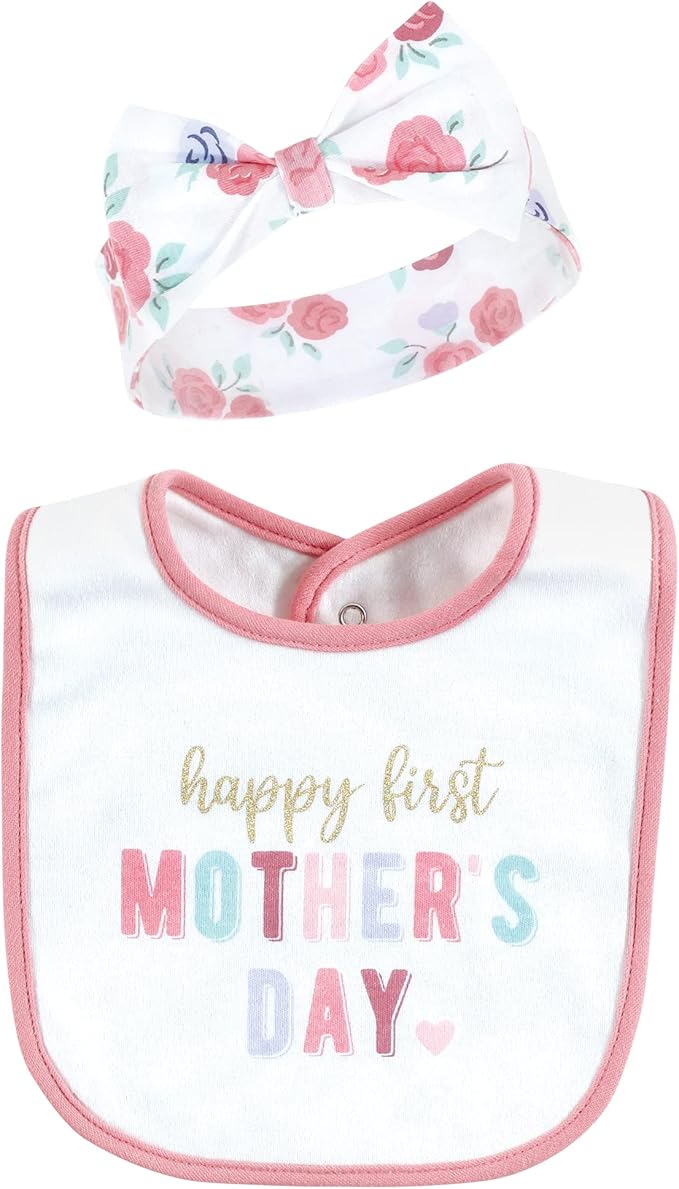 Hudson Baby Unisex Baby Cotton Bib and Headband Set