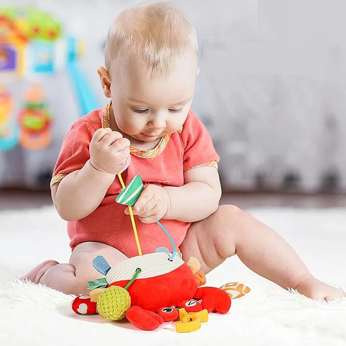 Car Seat & Stroller Toys for Babies 0-12 Months, Crab Infant Stroller Hanging Toys for Boys Girls