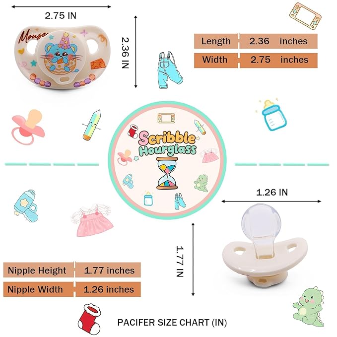 Cute Adult Pacifier – Big Shield Design with Top Hat Rat & Cheese Mice Print | Extra-Soft Silicone Large Nipple for Anxiety Relief, Sleep & Stress Soothing Includes Pacifier Clips