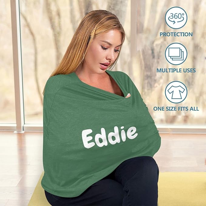 Personalized Baby Car Seat Covers with Name, Custom Nursing Cover Breastfeeding for Babies, Carseat Canopy for Girls and Boys, Infant Stroller Cover for Winter, Breathable Carseats Cover