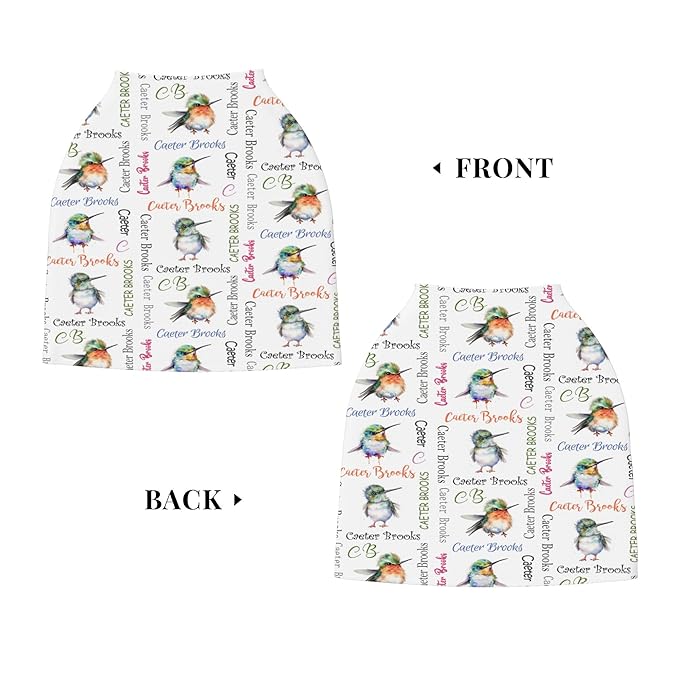Personalized Car Seat Covers for Babies with Name – Multi-use Breastfeeding Cover Custom Hummingbird Carseat Canopy Cover, Infant Stroller Covers for Boys and Girls