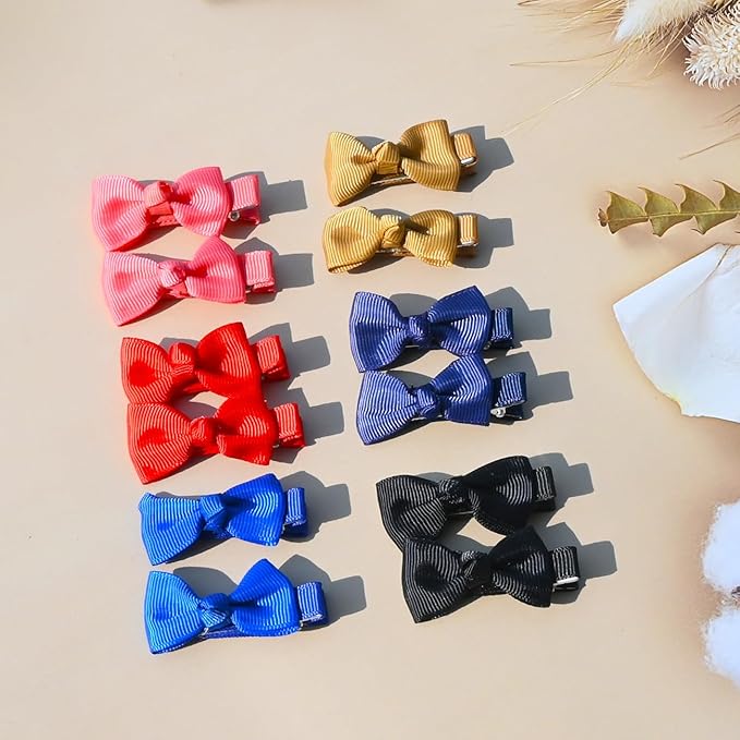Baby Hair Bows Clips for Girls 2" Fully Lined Hair Clips Grosgrain Ribbon Alligator Clips Bows for Baby Girls Infants Toddlers 40pcs