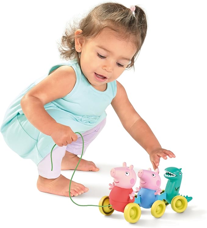 Toomies Grow with Peppa Pig - Pull Along Peppa - Peppa Pig Musical Walking & Crawling Baby Toy with Wheels - Baby Musical Toys with Wibble Wobble Action - 18 Months & Up (E73527)