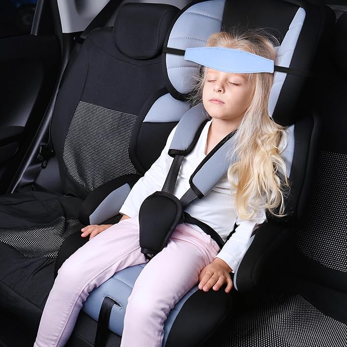 HESTYA 2 Pcs Carseat Head Support Toddler, Stroller Seat Headrest for Sleeping Traveling, Neck Relief Headband Strap for Kids Children Toddler Infant(Fresh)
