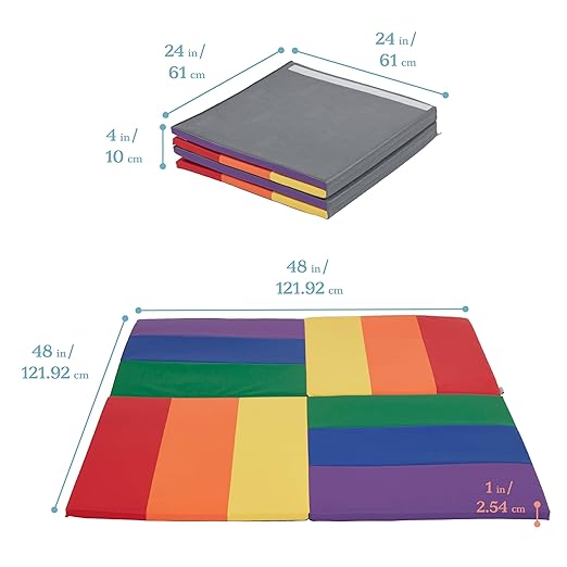 ECR4Kids SoftZone Turning Tiles Activity Mat, Folding Playmat, Assorted
