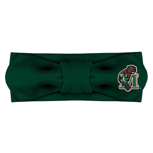 Creative Knitwear Minot State Beavers Infant Girls Hunter Solid Hair Knot Headband Embroidered Logo - Size Newborn - 4T