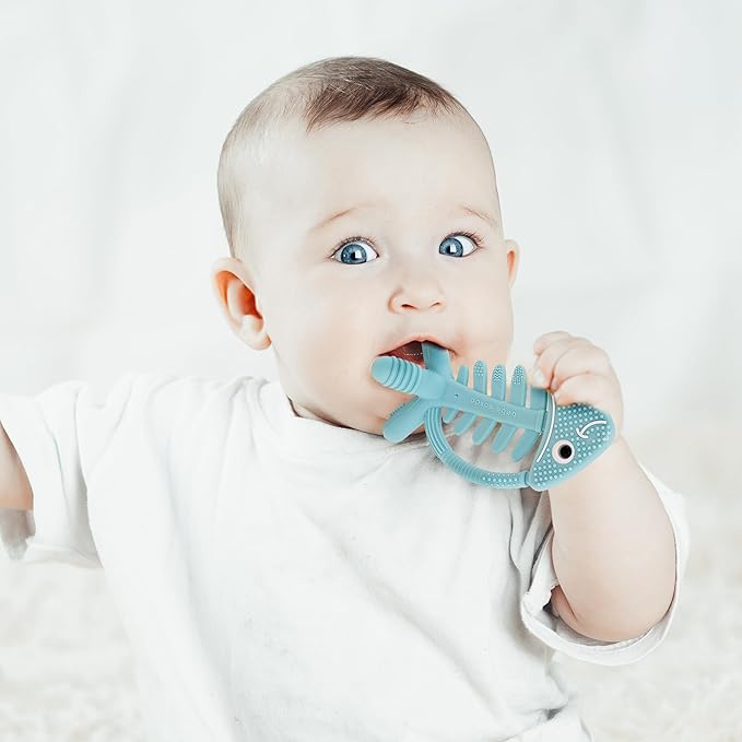 Fish Baby Crinkle Books with 3D Fish Teething Toy for Newborn Babies Infants