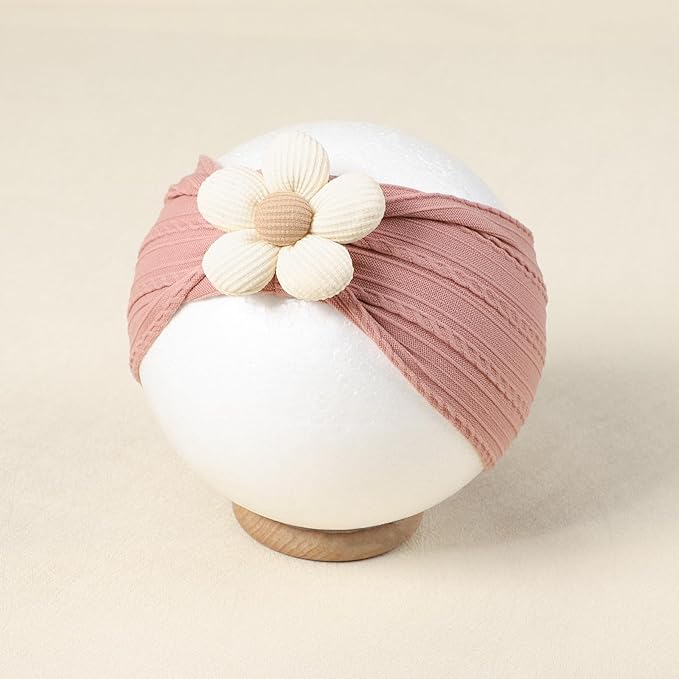 Baby-Girls Floral-Bows-Headband Baby-Turban-Knotted-Elastic-Soft-Headwrap for Newborn-Infant-Toddler Hair-Accessories