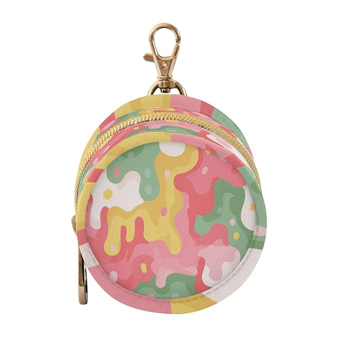Pacifier Holder with Clip Pacifier Case for Diaper Bag Round Baby Pacifier Pouch Box Bag Portable Multicolored Drips